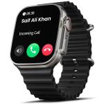 TWS Crown Smart Watch 1.95'' Screen, BT Calling, Working Crown, Zinc Alloy Frame, 900 Nits Brightness, AI Voice Assistant, SpO2 Monitoring, 120+ Sports Mode (Pure Black)