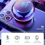 Ultra Mini Wireless Bluetooth Speaker with Heavy Metal Electroplating Round Speaker | Wireless Power Button Controlled, 2 Hours Running Battery Pack of 1 (Multicolor)