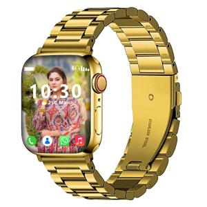 Ultimate Premium 24K Ultra Watch Gold Edition | Ultra HD Display | Bluetooth Calling | Wireless Charging |