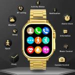 Ultimate Premium 24K Ultra Watch Gold Edition | Ultra HD Display | Bluetooth Calling | Wireless Charging |
