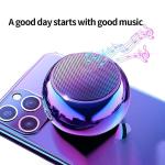 Mini Boost4 Bluetooth Speaker 4D Mini Electroplating Round Steel Speaker - Multicolor - Pack of 1