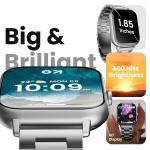 TWS Smart Watch 1.85''HD Screen, Bluetooth Calling, IP68, 500 Nits Brightness,, AlI Voice Assistant, SpO2 Monitoring and 100+ Sports Mode